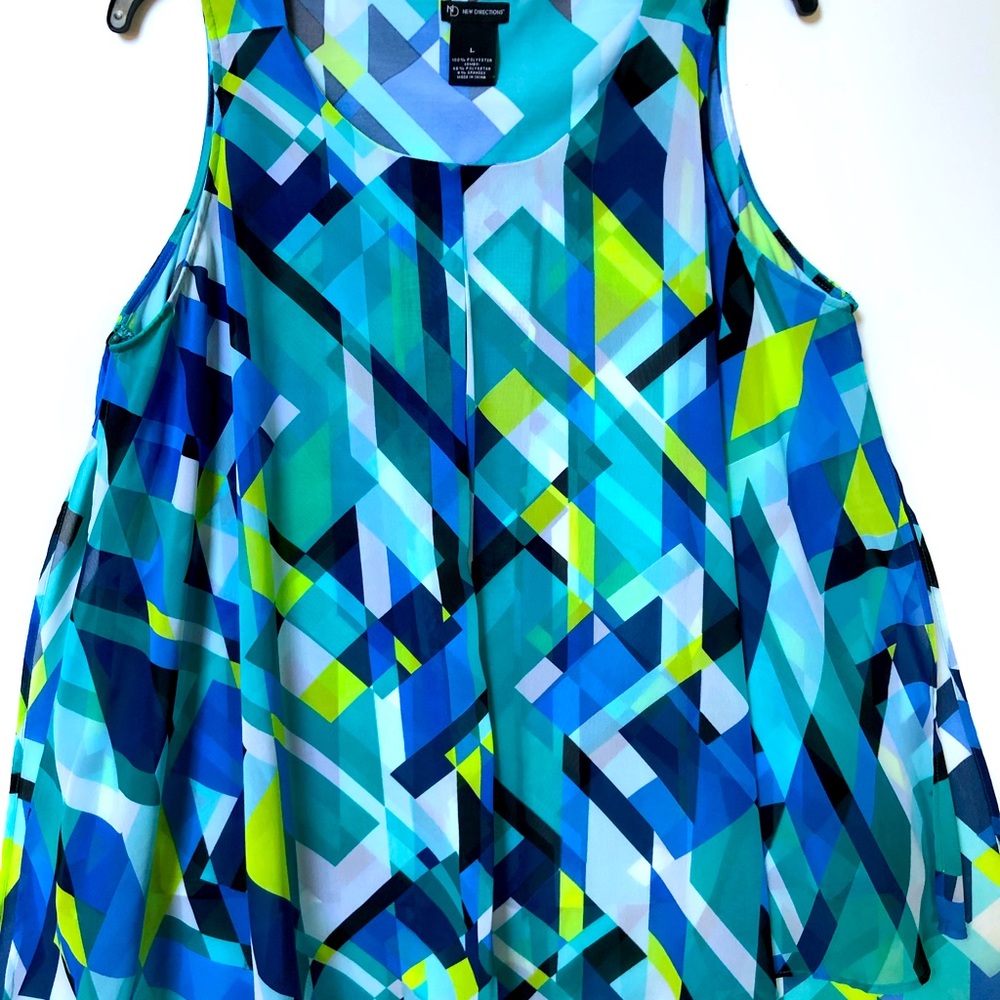 New Directions Chiffon Overlay Top